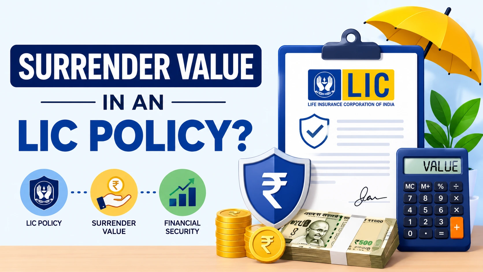 how to calculate surrender value of lic