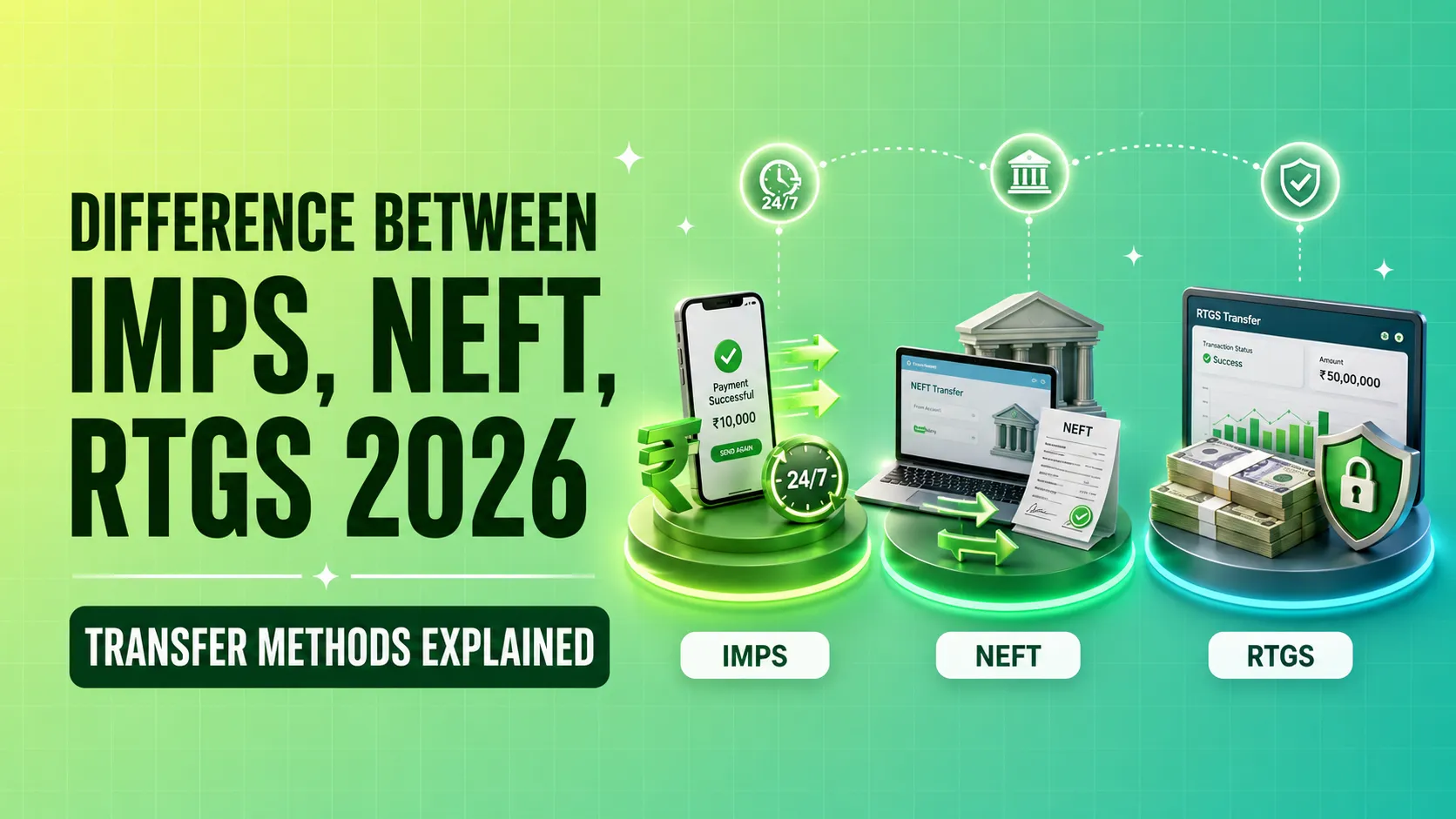 Difference Between IMPS, NEFT, RTGS 2026