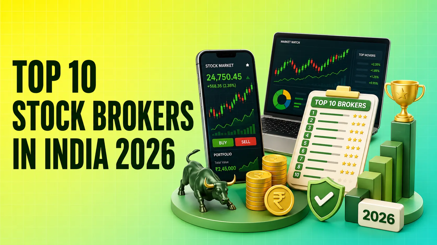 Top 10 Stock Brokers in India 2026 for Investing and Trading