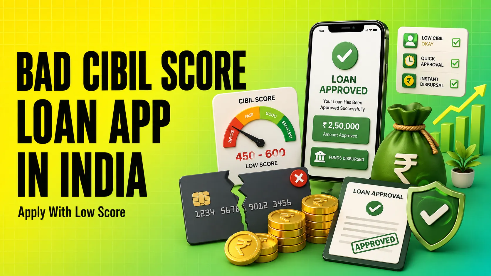 Bad CIBIL Score Loan App in India Apply With Low Score