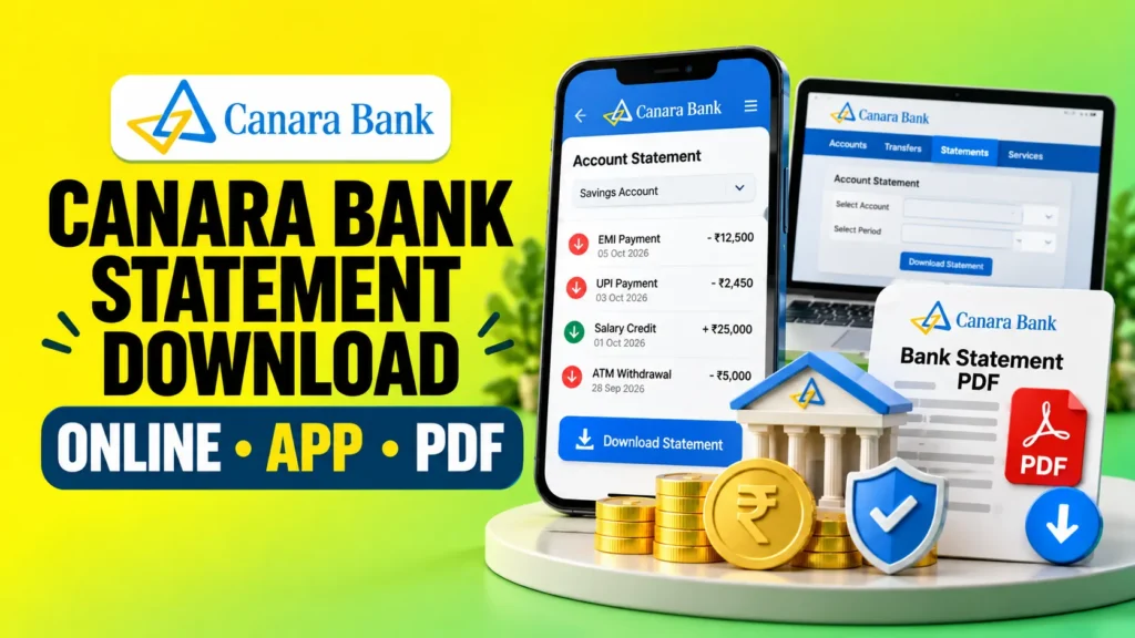 Canara Bank Statement Download Online, App, PDF & More