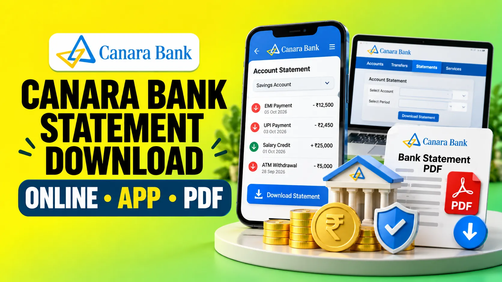 Canara Bank Statement Download Online, App, PDF & More
